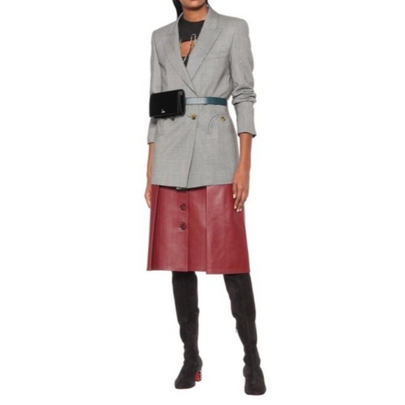 Christian Louboutin Black Over the Knee Boots Chunky Heel Metallic Studs - Picture 5 of 5